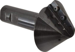 Cutting Tool Technologies - 82° Included Angle, 2.82" Max Cut Diam, 2.82mm Body Diam, 1" Shank Diam, Indexable Countersink - 1.33" LOC, 6 Square Inserts, SPEH 322 Insert Style, Positive Rake, Series PLC - Industrial Tool & Supply