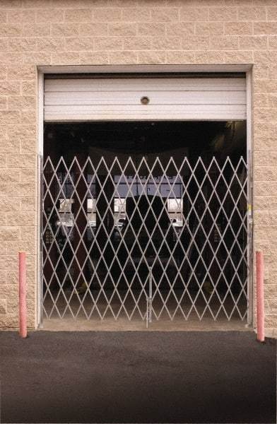 Illinois Engineered Products - 8' High Single Folding Gate - Galvanized Steel, Silver - Industrial Tool & Supply