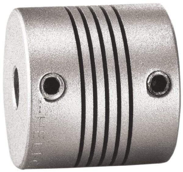 Lovejoy - 3/8" Max Bore Diam, Flexible Screw Hub Coupling - 1.12" OD, 1.12" OAL, Anodized Aluminum - Industrial Tool & Supply