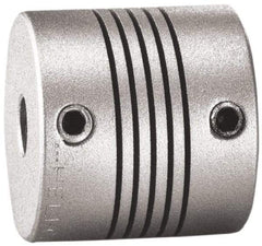 Lovejoy - 3/8" Max Bore Diam, Flexible Screw Hub Coupling - 1.12" OD, 1.12" OAL, Anodized Aluminum - Industrial Tool & Supply