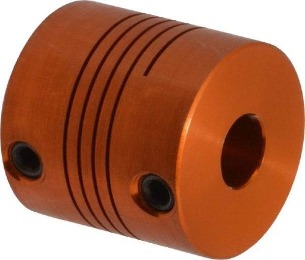 Lovejoy - 1/4" Max Bore Diam, Flexible Screw Hub Coupling - 3/4" OD, 3/4" OAL, Anodized Aluminum - Industrial Tool & Supply
