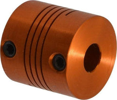 Lovejoy - 1/4" Max Bore Diam, Flexible Screw Hub Coupling - 3/4" OD, 3/4" OAL, Anodized Aluminum - Industrial Tool & Supply