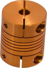 Lovejoy - 3/16" Max Bore Diam, Flexible Clamp Hub Coupling - 3/4" OD, 0.9" OAL, Anodized Aluminum - Industrial Tool & Supply