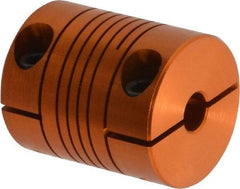 Lovejoy - 1/4" Max Bore Diam, Flexible Clamp Hub Coupling - 3/4" OD, 0.9" OAL, Anodized Aluminum - Industrial Tool & Supply