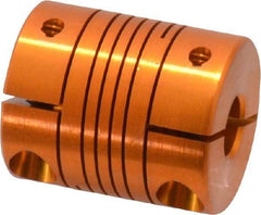 Lovejoy - 1/4" Max Bore Diam, Flexible Clamp Hub Coupling - 3/4" OD, 0.9" OAL, Anodized Aluminum - Industrial Tool & Supply