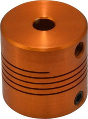 Lovejoy - 1/4" Max Bore Diam, Flexible Screw Hub Coupling - 1" OD, 1" OAL, Anodized Aluminum - Industrial Tool & Supply