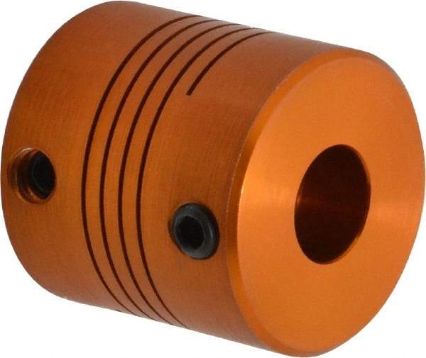 Lovejoy - 3/8" Max Bore Diam, Flexible Screw Hub Coupling - 1" OD, 1" OAL, Anodized Aluminum - Industrial Tool & Supply