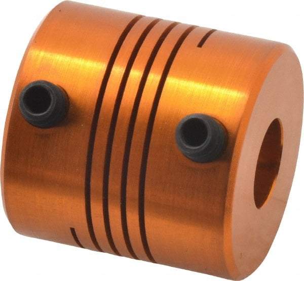 Lovejoy - 3/8" Max Bore Diam, Flexible Screw Hub Coupling - 1" OD, 1" OAL, Anodized Aluminum - Industrial Tool & Supply