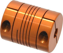 Lovejoy - 3/8" Max Bore Diam, Flexible Clamp Hub Coupling - 1" OD, 1-1/4" OAL, Anodized Aluminum - Industrial Tool & Supply