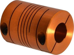 Lovejoy - 1/2" Max Bore Diam, Flexible Screw Hub Coupling - 1.12" OD, 1-1/2" OAL, Anodized Aluminum - Industrial Tool & Supply