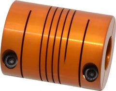 Lovejoy - 1/2" Max Bore Diam, Flexible Screw Hub Coupling - 1.12" OD, 1-1/2" OAL, Anodized Aluminum - Industrial Tool & Supply