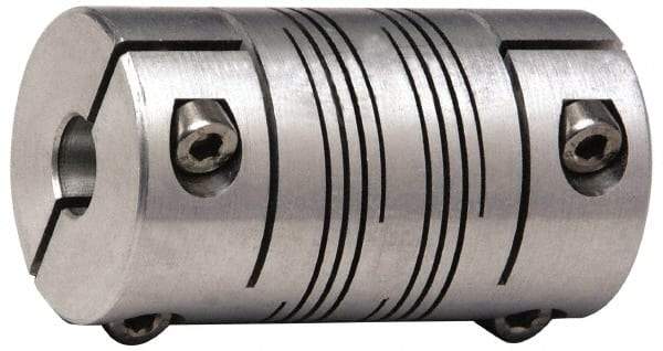 Lovejoy - 1/2" Max Bore Diam, Flexible Clamp Hub Coupling - 1" OD, 1-1/2" OAL, Anodized Aluminum - Industrial Tool & Supply