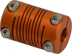Lovejoy - 1/4" Max Bore Diam, Flexible Clamp Hub Coupling - 0.63" OD, 1" OAL, Anodized Aluminum - Industrial Tool & Supply