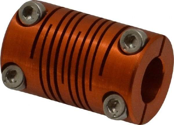 Lovejoy - 5/16" Max Bore Diam, Flexible Clamp Hub Coupling - 0.63" OD, 1" OAL, Anodized Aluminum - Industrial Tool & Supply