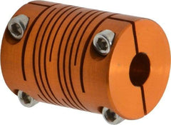 Lovejoy - 3/8" Max Bore Diam, Flexible Clamp Hub Coupling - 3/4" OD, 1.04" OAL, Anodized Aluminum - Industrial Tool & Supply