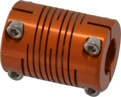 Lovejoy - 3/8" Max Bore Diam, Flexible Clamp Hub Coupling - 3/4" OD, 1.04" OAL, Anodized Aluminum - Industrial Tool & Supply