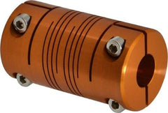 Lovejoy - 1/2" Max Bore Diam, Flexible Clamp Hub Coupling - 1-1/4" OD, 2-1/4" OAL, Anodized Aluminum - Industrial Tool & Supply