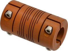 Lovejoy - 5/8" Max Bore Diam, Flexible Clamp Hub Coupling - 1-1/4" OD, 2-1/4" OAL, Anodized Aluminum - Industrial Tool & Supply