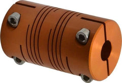 Lovejoy - 3/4" Max Bore Diam, Flexible Clamp Hub Coupling - 1-1/2" OD, 2.63" OAL, Anodized Aluminum - Industrial Tool & Supply