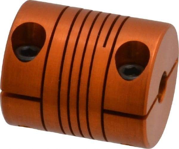 Lovejoy - 3/16" Max Bore Diam, Flexible Clamp Hub Coupling - 3/4" OD, 0.9" OAL, Anodized Aluminum - Industrial Tool & Supply