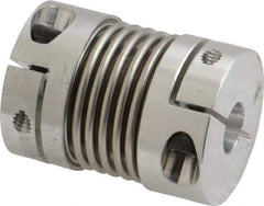 Lovejoy - 1/4" Max Bore Diam, Flexible Bellows Clamp Coupling - 0.984" OD, 1.023" OAL, Aluminum Hub with Stainless Steel Bellows - Industrial Tool & Supply