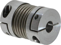 Lovejoy - 1/4" Max Bore Diam, Flexible Bellows Clamp Coupling - 0.984" OD, 1.023" OAL, Aluminum Hub with Stainless Steel Bellows - Industrial Tool & Supply