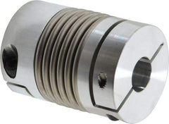 Lovejoy - 3/4" Max Bore Diam, Flexible Bellows Clamp Coupling - 1.77" OD, 2.48" OAL, Aluminum Hub with Stainless Steel Bellows - Industrial Tool & Supply
