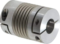 Lovejoy - 3/4" Max Bore Diam, Flexible Bellows Clamp Coupling - 1.77" OD, 2.48" OAL, Aluminum Hub with Stainless Steel Bellows - Industrial Tool & Supply