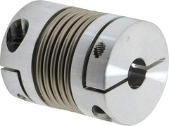 Lovejoy - 3/8" Max Bore Diam, Flexible Bellows Clamp Coupling - 1.28" OD, 1.614" OAL, Aluminum Hub with Stainless Steel Bellows - Industrial Tool & Supply