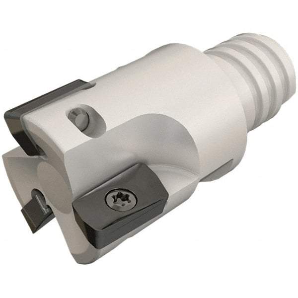 Iscar - 1/2" Cut Diam, 0.303" Max Depth of Cut, 0.65" OAL, Indexable Square Shoulder End Mill - HP ANKT 0702.. Inserts, T08 Modular Connection, 90° Lead Angle, Series Heliplus, Multimaster - Industrial Tool & Supply