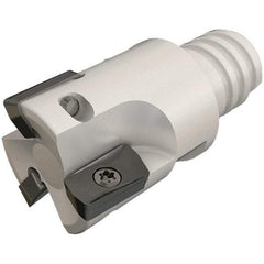 Iscar - 1/2" Cut Diam, 0.303" Max Depth of Cut, 0.65" OAL, Indexable Square Shoulder End Mill - HP ANKT 0702.. Inserts, T08 Modular Connection, 90° Lead Angle, Series Heliplus, Multimaster - Industrial Tool & Supply