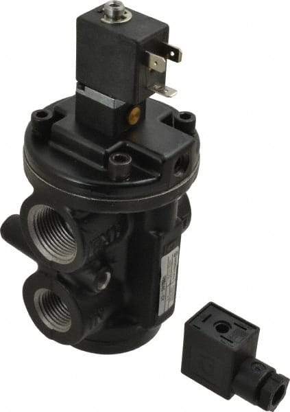 Norgren - 4.6 CV Rate, 1/2" NPT Inlet 1/2 Basic Valves - 1/2" NPT Inlet, Poppet Valve, Solenoid Actuator - Industrial Tool & Supply