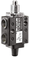 Norgren - 0.34 CV Rate, 1/8" NPT Inlet 5/2 Super Mechanical Valve - 1/8" NPT Inlet, Packed Spool Valve, Plunger Actuator - Industrial Tool & Supply