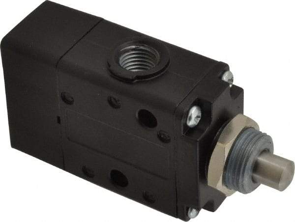 Norgren - 0.98 CV Rate, 1/4" NPT Inlet 3/2 Super Mechanical Valve - 1/4" NPT Inlet, Packed Spool Valve, Plunger Actuator - Industrial Tool & Supply