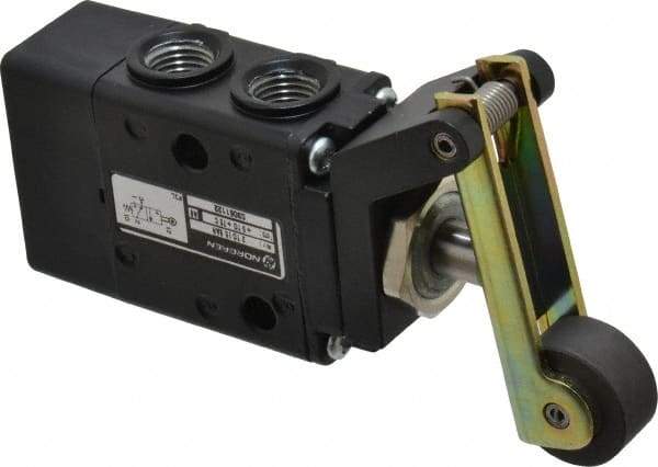 Norgren - 0.98 CV Rate, 1/4" NPT Inlet 3/2 Super Mechanical Valve - 1/4" NPT Inlet, Packed Spool Valve, Roller Lever Actuator - Industrial Tool & Supply