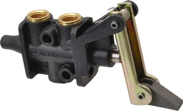Norgren - 0.34 CV Rate, 1/8" NPT Inlet 3/2 Super Mechanical Valve - 1/8" NPT Inlet, Packed Spool Valve, One Way, Trip Actuator - Industrial Tool & Supply