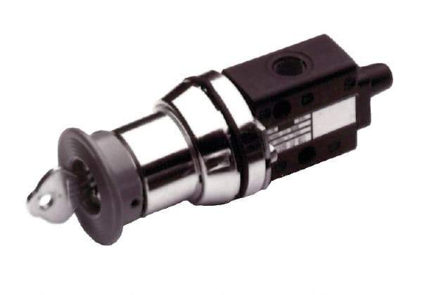 Norgren - 1/8" NPT Packed Spool Valve - Key Type, Key Activation & 0.34 CV Rate - Industrial Tool & Supply