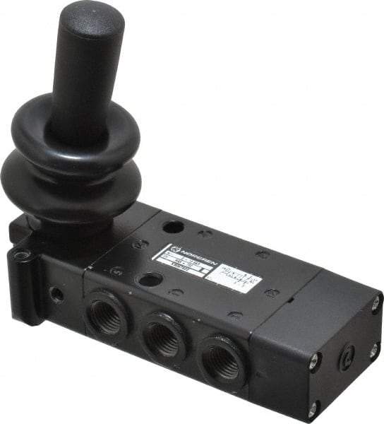 Norgren - 1/4" NPT Packed Spool Valve - Lever Type, Spring Activation & 0.98 CV Rate - Industrial Tool & Supply