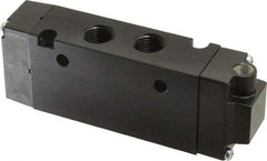 Parker - 3/8", 4-Way Body Ported Stacking Solenoid Valve - 2.7 CV Rate, 1.89" High x 5.26" Long - Industrial Tool & Supply