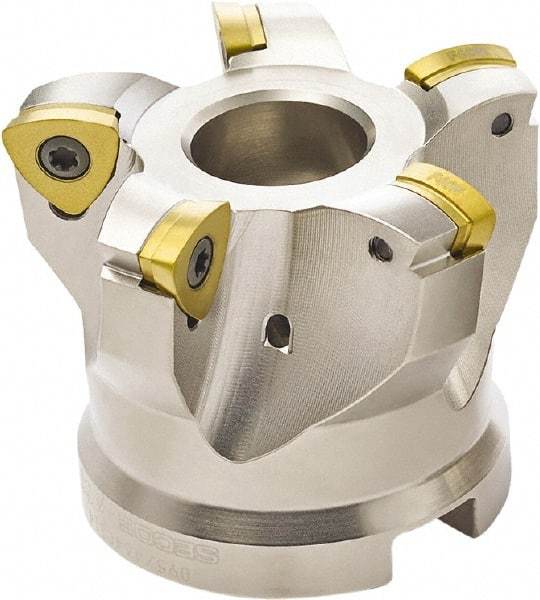 Seco - 4 Inserts, 1.6535" Cutter Diam, 0.0394" Max Depth of Cut, Indexable High-Feed Face Mill - 0.6299" Arbor Hole Diam, 0.3307" Keyway Width, 1.5748" High, 218.19-125.. Inserts - Industrial Tool & Supply
