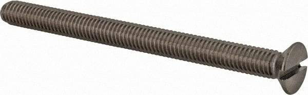 Value Collection - M6x1.00 Metric Coarse, 75mm OAL Slotted Drive Machine Screw - Flat Head, Grade 18-8 & A2 Stainless Steel, Uncoated, Without Washer - Industrial Tool & Supply