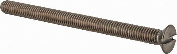 Value Collection - M6x1.00 Metric Coarse, 80mm OAL Slotted Drive Machine Screw - Flat Head, Grade 18-8 & A2 Stainless Steel, Uncoated, Without Washer - Industrial Tool & Supply