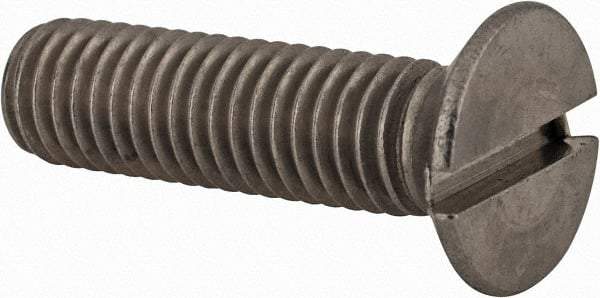 Value Collection - M8x1.25 Metric Coarse, 30mm OAL Slotted Drive Machine Screw - Flat Head, Grade 18-8 & A2 Stainless Steel, Uncoated, Without Washer - Industrial Tool & Supply