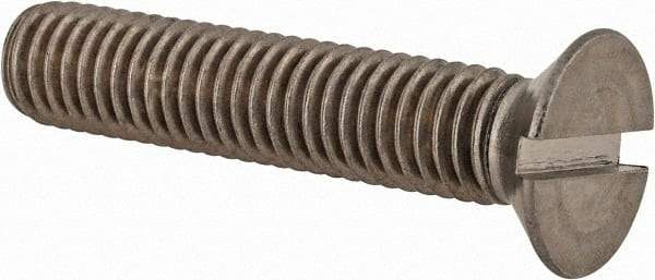 Value Collection - M8x1.25 Metric Coarse, 40mm OAL Slotted Drive Machine Screw - Flat Head, Grade 18-8 & A2 Stainless Steel, Uncoated, Without Washer - Industrial Tool & Supply