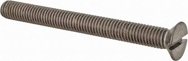 Value Collection - M8x1.25 Metric Coarse, 80mm OAL Slotted Drive Machine Screw - Flat Head, Grade 18-8 & A2 Stainless Steel, Uncoated, Without Washer - Industrial Tool & Supply