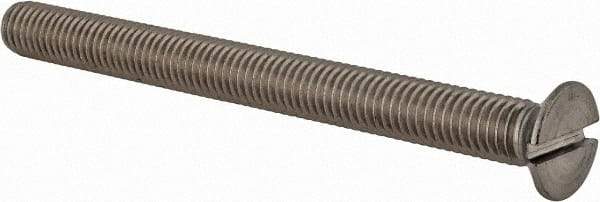Value Collection - M8x1.25 Metric Coarse, 90mm OAL Slotted Drive Machine Screw - Flat Head, Grade 18-8 & A2 Stainless Steel, Uncoated, Without Washer - Industrial Tool & Supply
