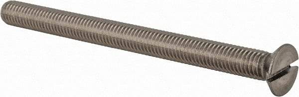 Value Collection - M8x1.25 Metric Coarse, 100mm OAL Slotted Drive Machine Screw - Flat Head, Grade 18-8 & A2 Stainless Steel, Uncoated, Without Washer - Industrial Tool & Supply