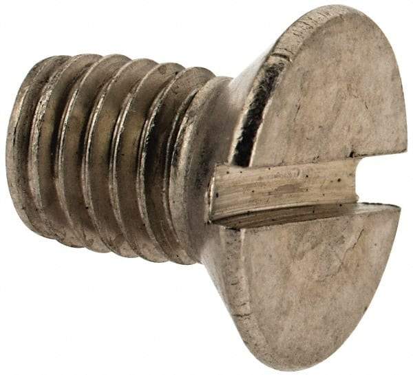Value Collection - M10x1.50 Metric Coarse, 16mm OAL Slotted Drive Machine Screw - Flat Head, Grade 18-8 & A2 Stainless Steel, Uncoated, Without Washer - Industrial Tool & Supply