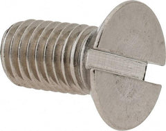 Value Collection - M10x1.50 Metric Coarse, 20mm OAL Slotted Drive Machine Screw - Flat Head, Grade 18-8 & A2 Stainless Steel, Uncoated, Without Washer - Industrial Tool & Supply