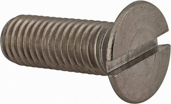 Value Collection - M10x1.50 Metric Coarse, 30mm OAL Slotted Drive Machine Screw - Flat Head, Grade 18-8 & A2 Stainless Steel, Uncoated, Without Washer - Industrial Tool & Supply
